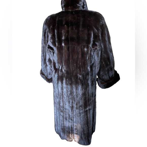 Beautiful Valentino Vintage Ladies Full Length Black Mink Fur Coat Size Large - Picture 7 of 16